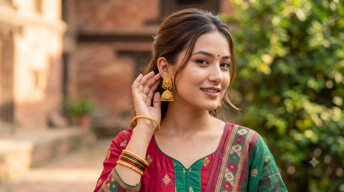 Floral Jhumka Earrings